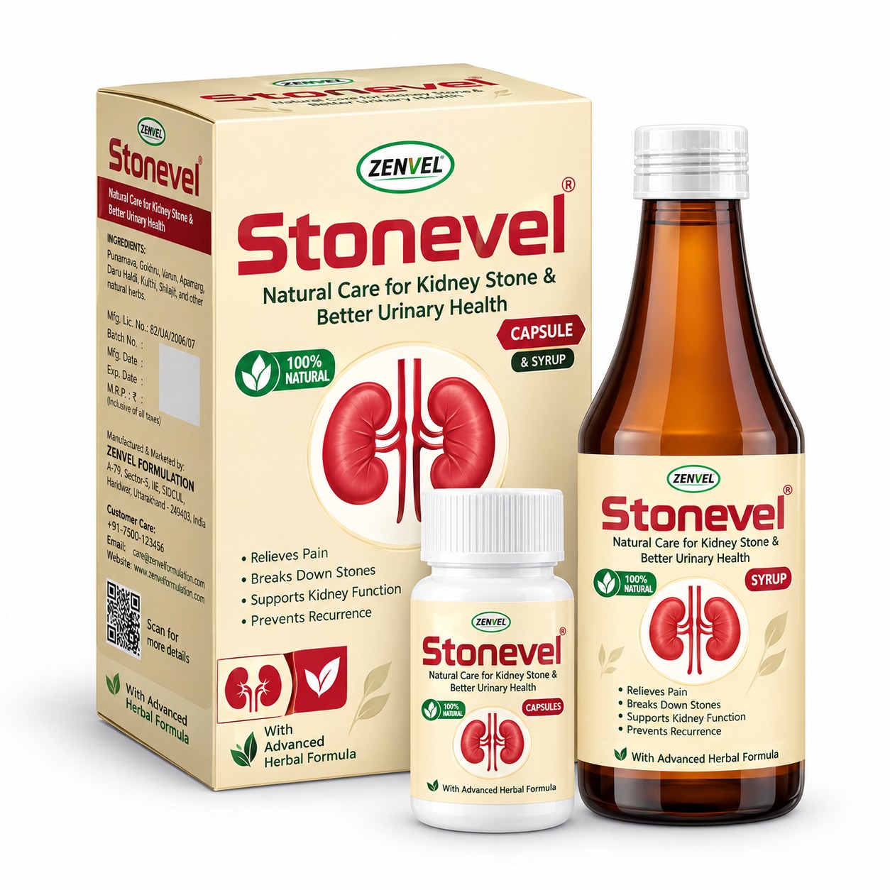 Stonevel Ayurvedic herbal formulation by Zenvel Formulation